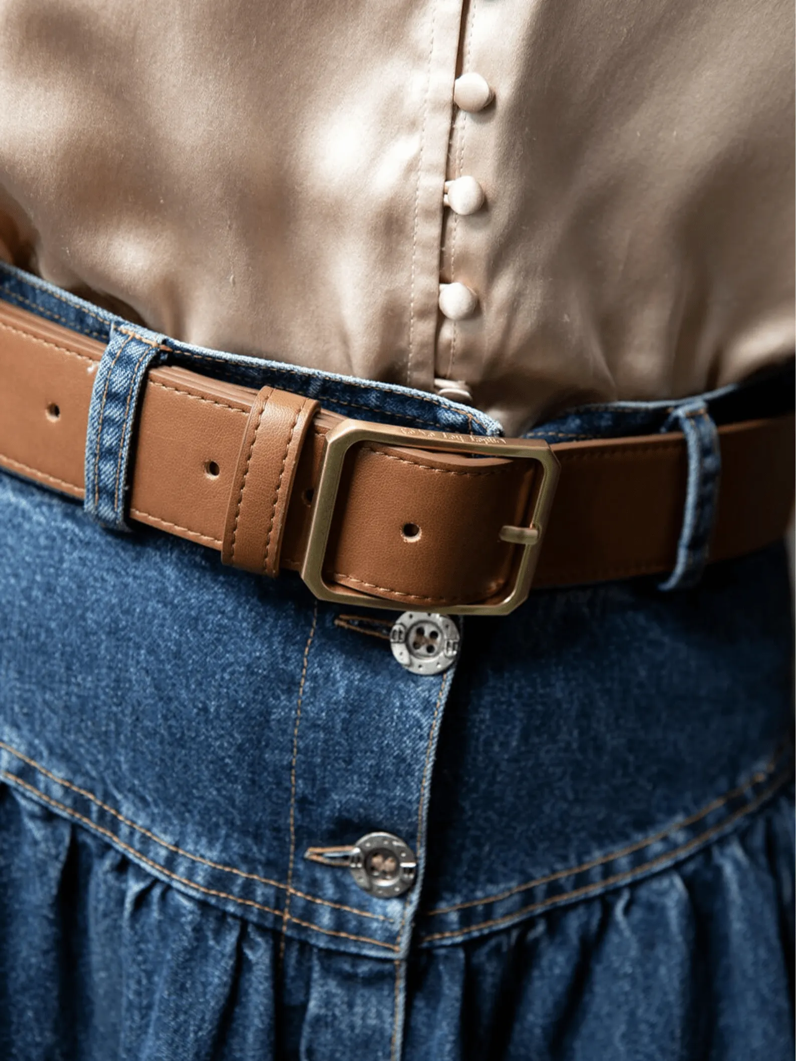 Griselda Corn Vegan Leather Belt | Tan