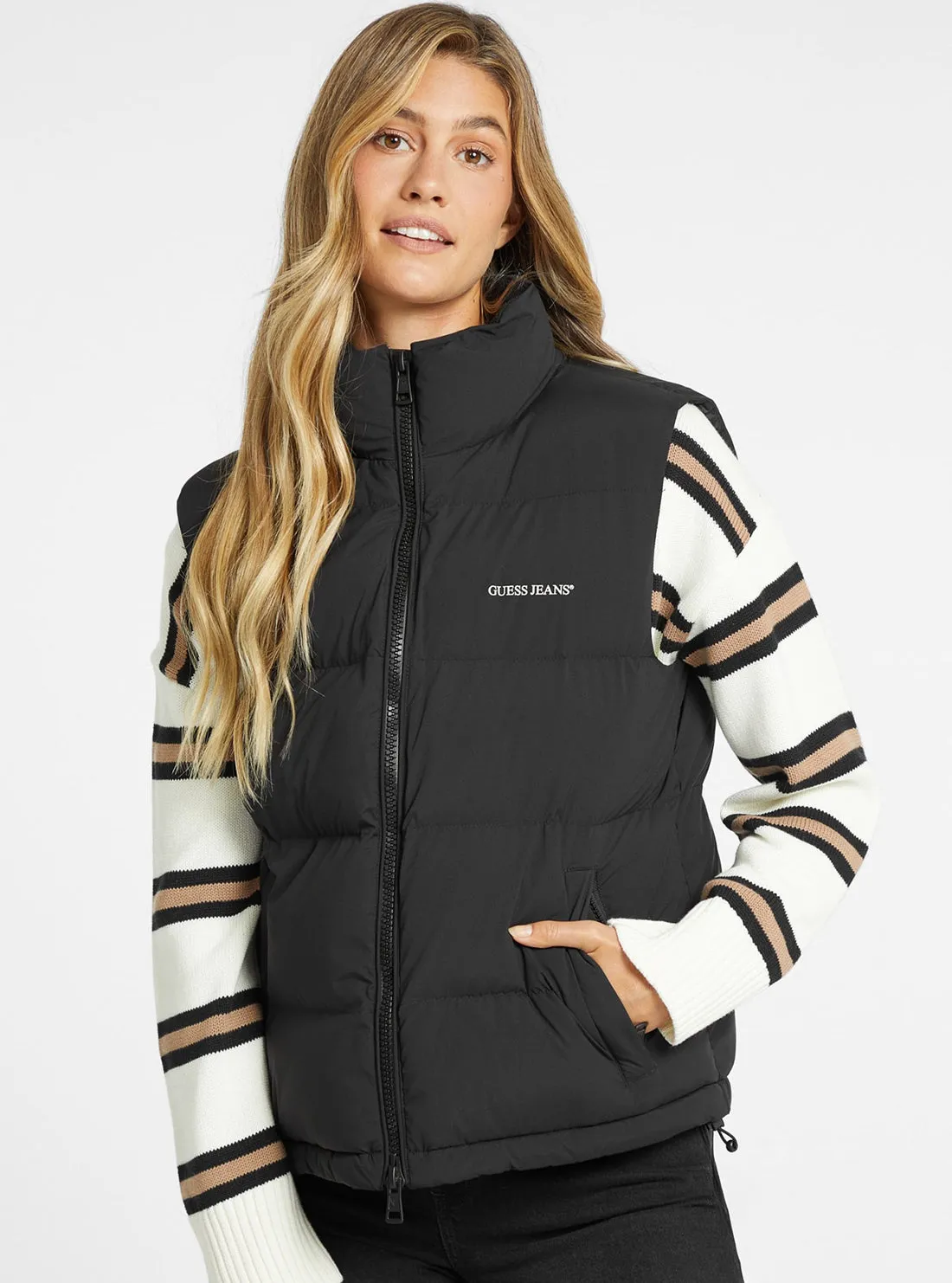 Guess Jeans Black Puffer Vest