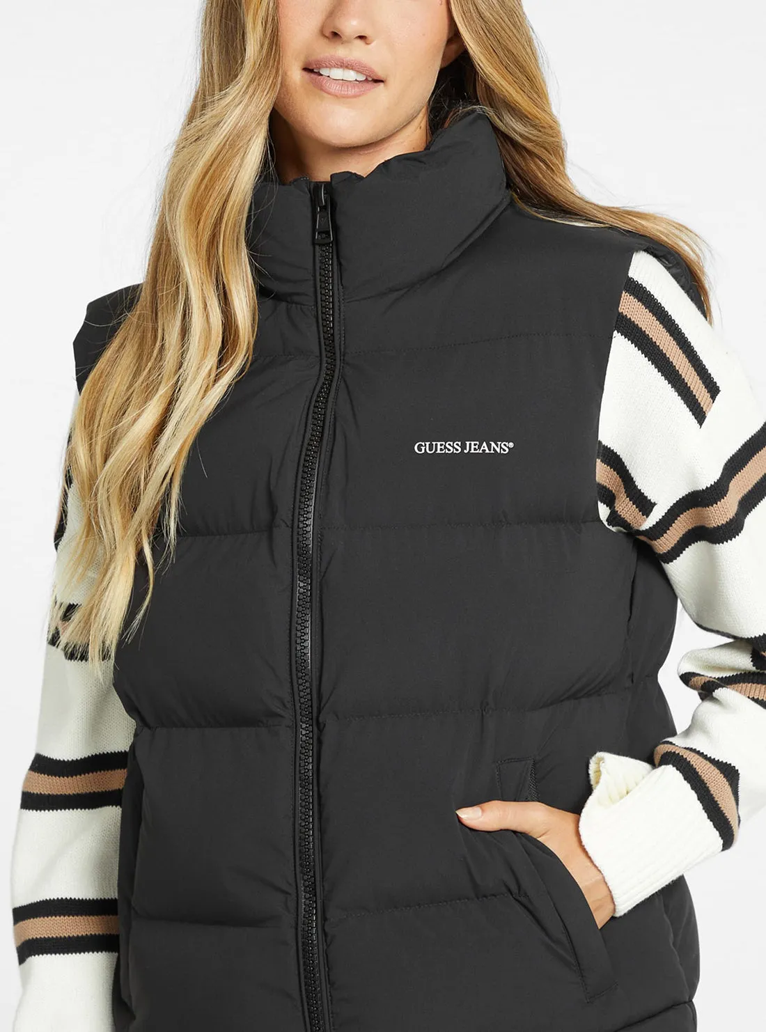 Guess Jeans Black Puffer Vest