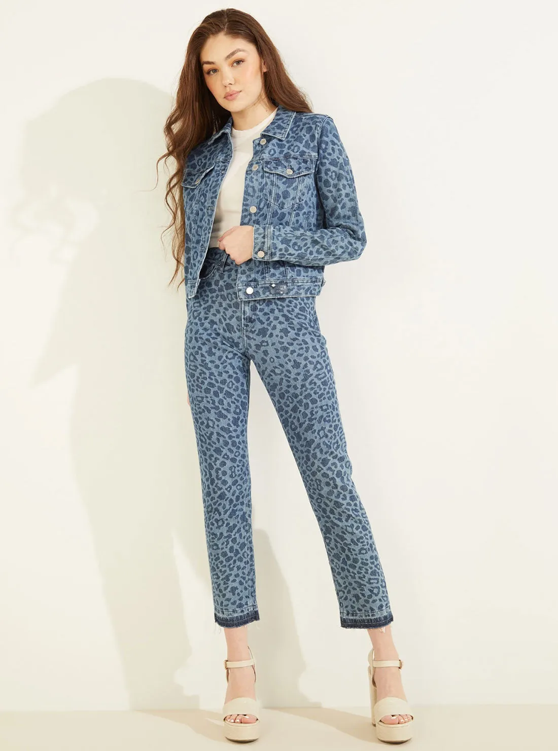 High-Rise Slim Fit Girly Denim Jeans In Leo Jade Wash