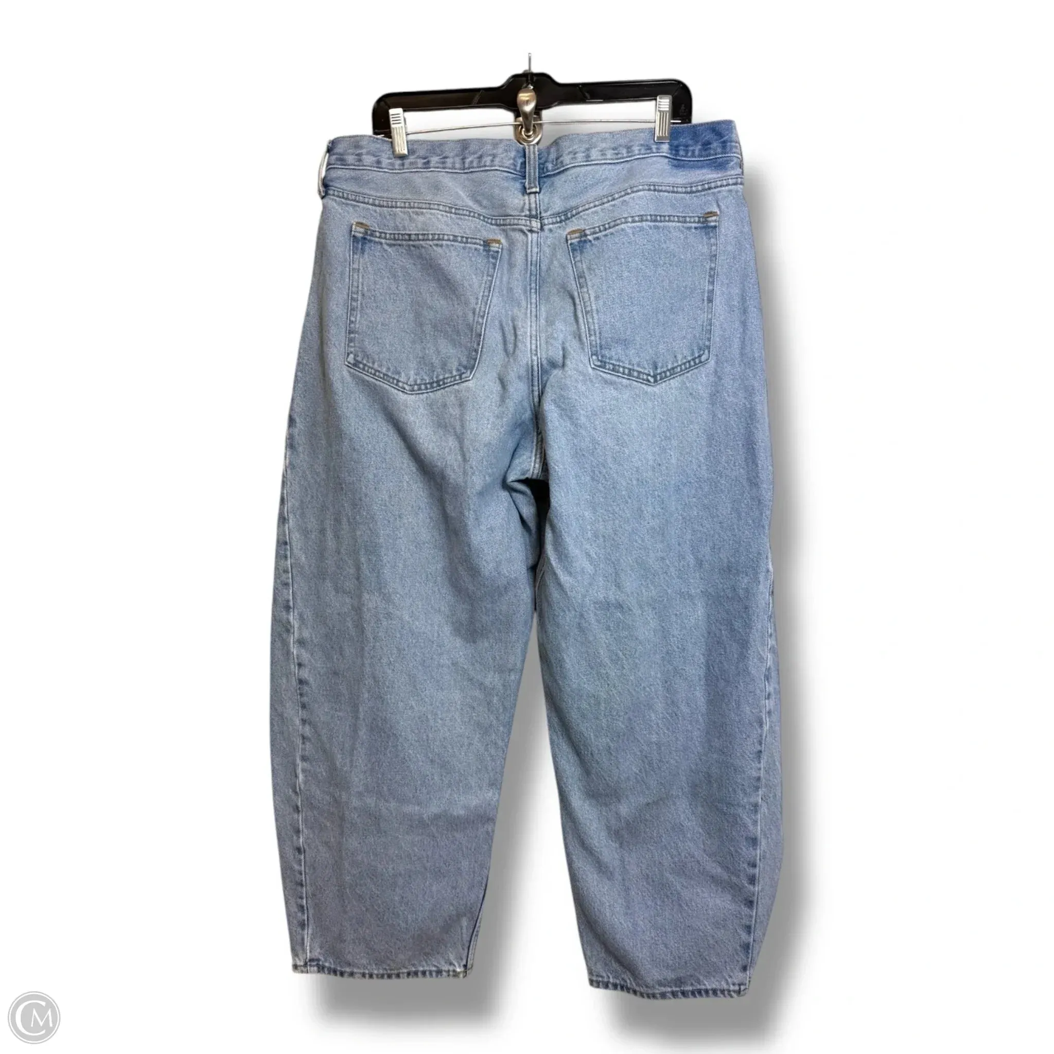 Jeans mid rise barrel Leg By Abercrombie And Fitch In Blue Denim, Size: 14