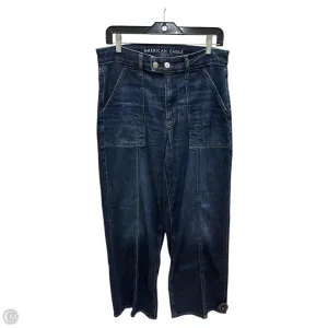 Jeans Wide Leg By American Eagle In Blue Denim, Size: 8