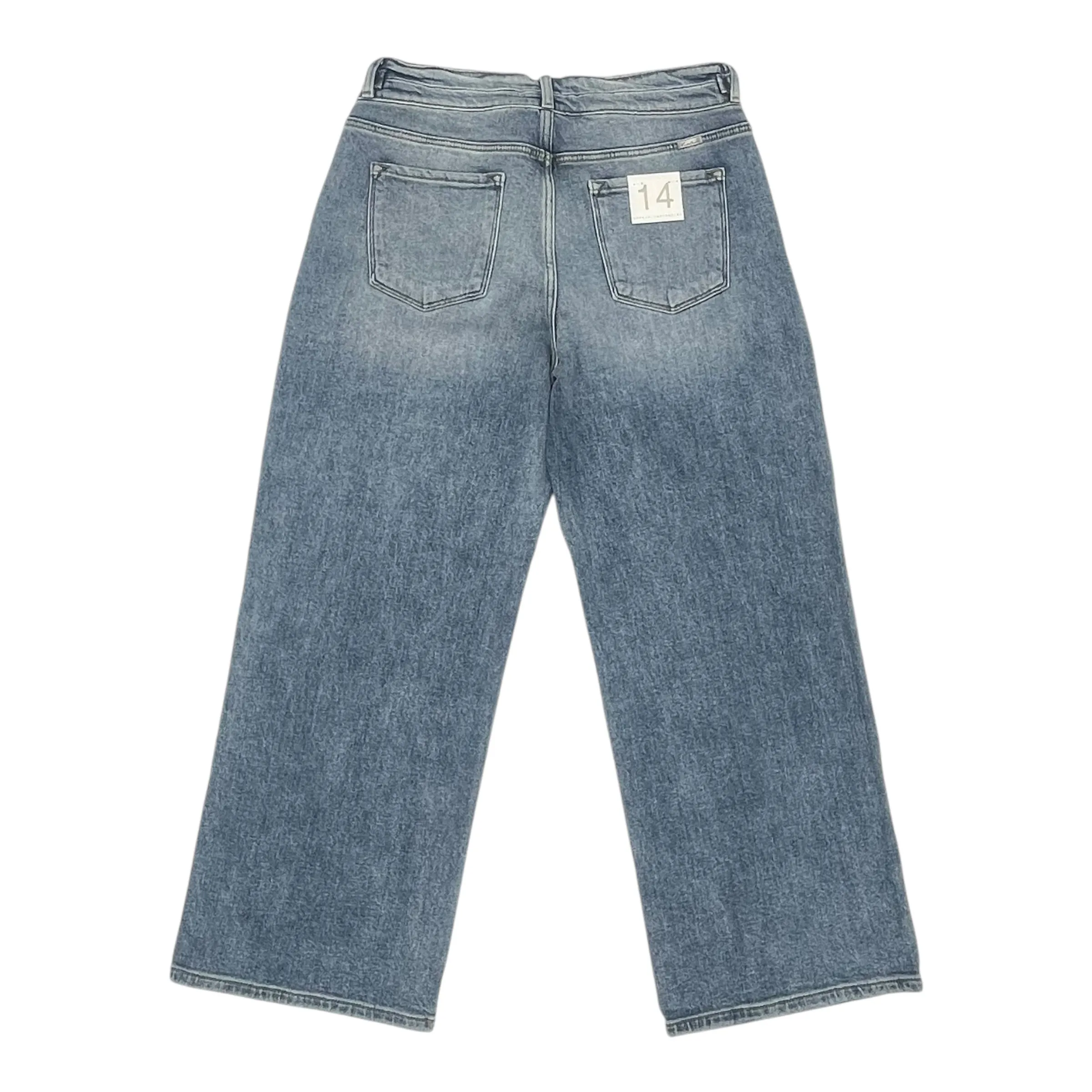 Jeans Wide Leg By Kancan In Blue Denim, Size:14