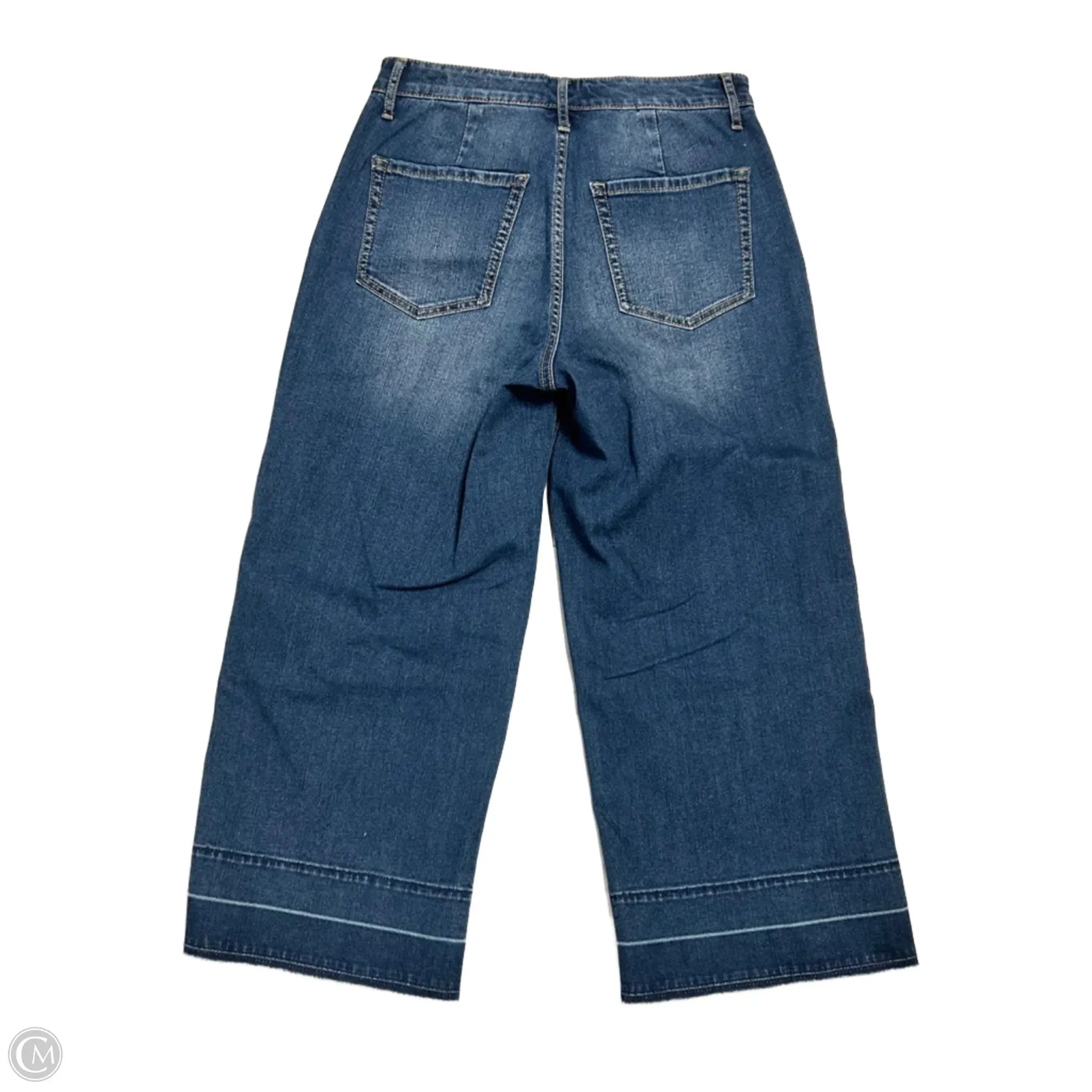 Jeans Wide Leg By Logo In Blue Denim, Size: 4