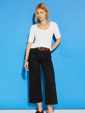 Jena Organic Wide Crop Jeans | Washed Black