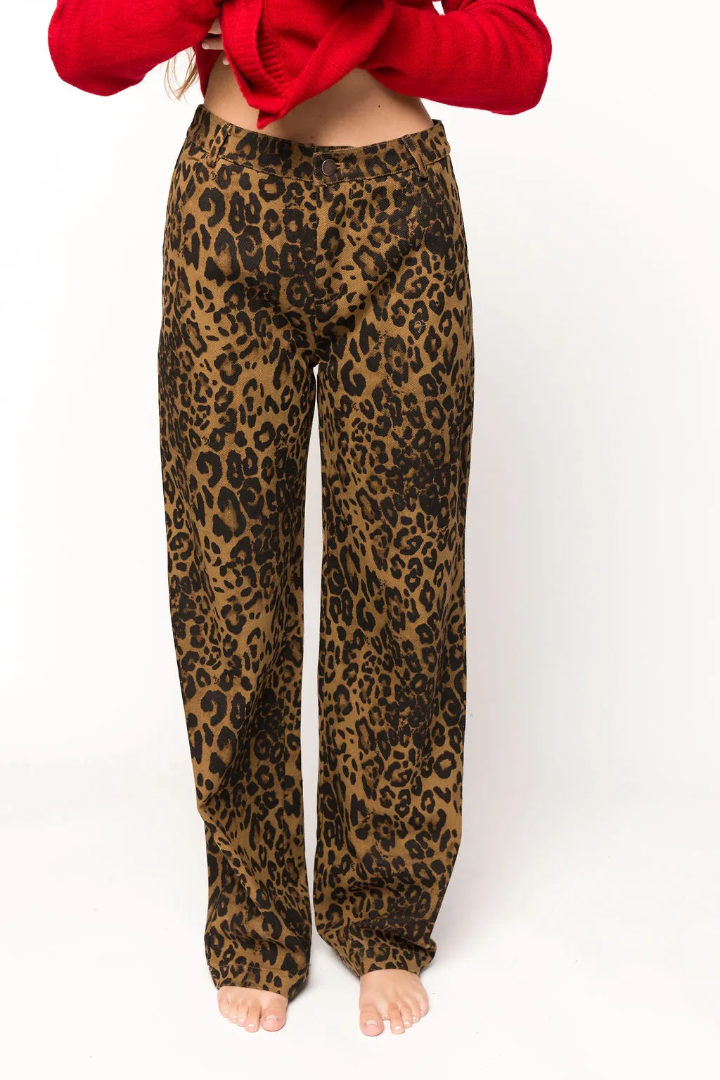 Maggie Leopard Print Denim Pants