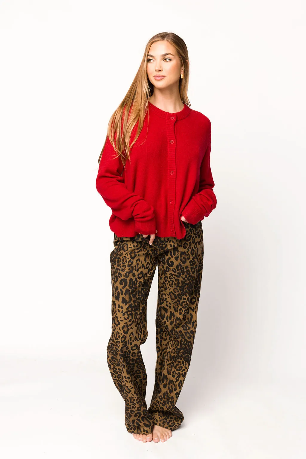 Maggie Leopard Print Denim Pants