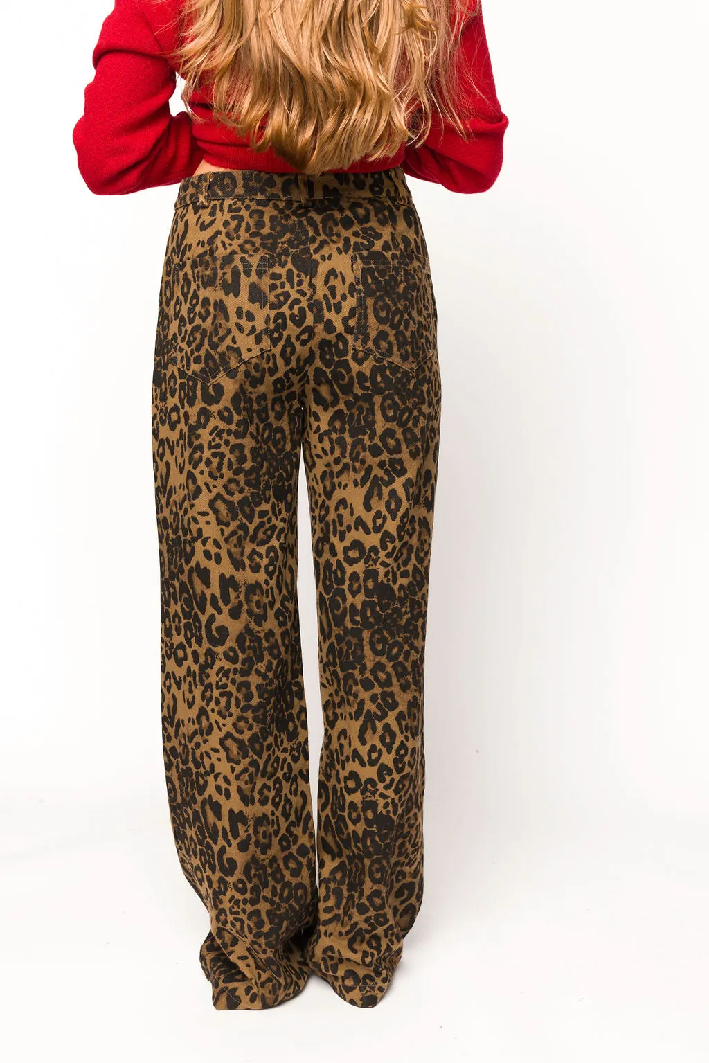 Maggie Leopard Print Denim Pants