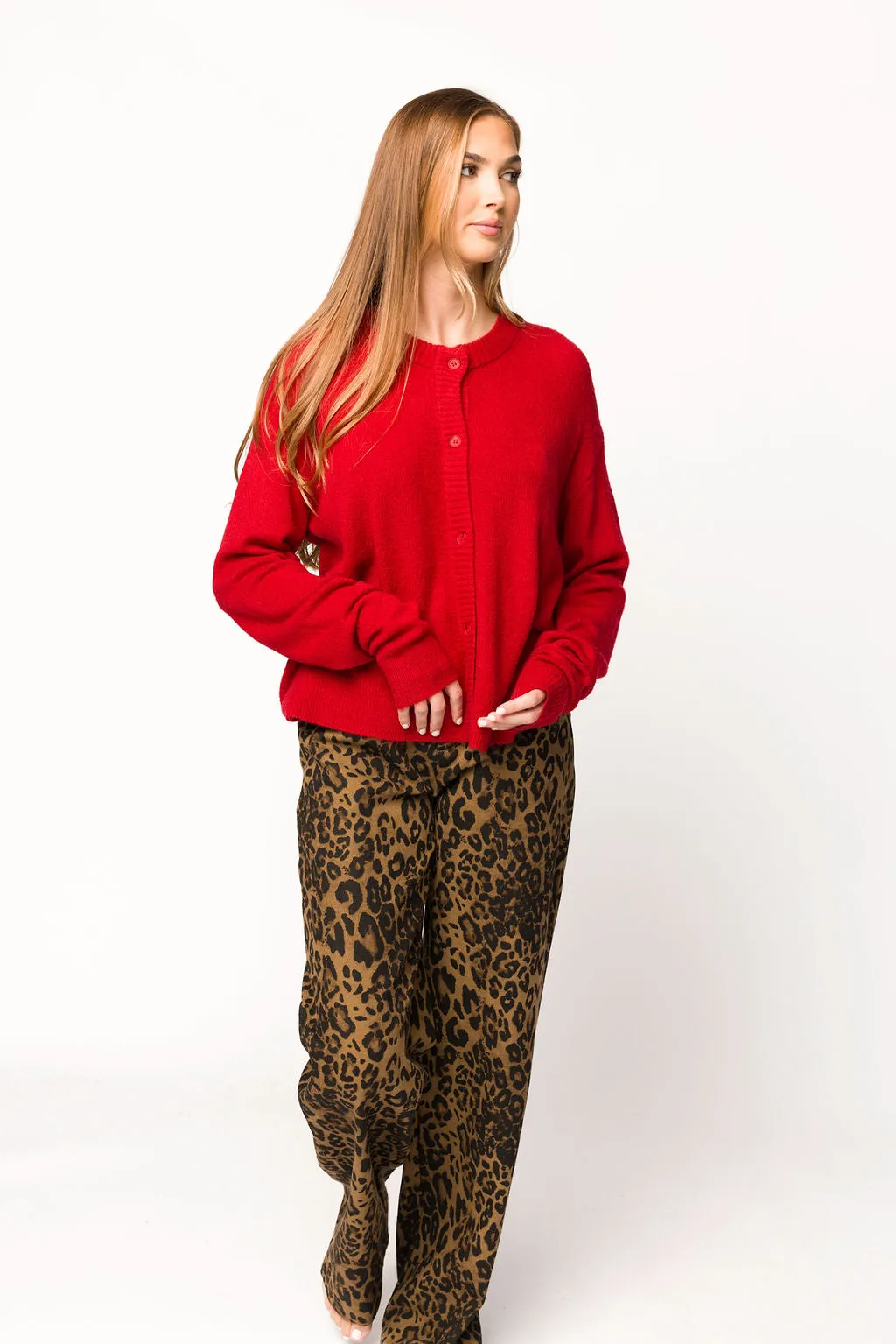 Maggie Leopard Print Denim Pants