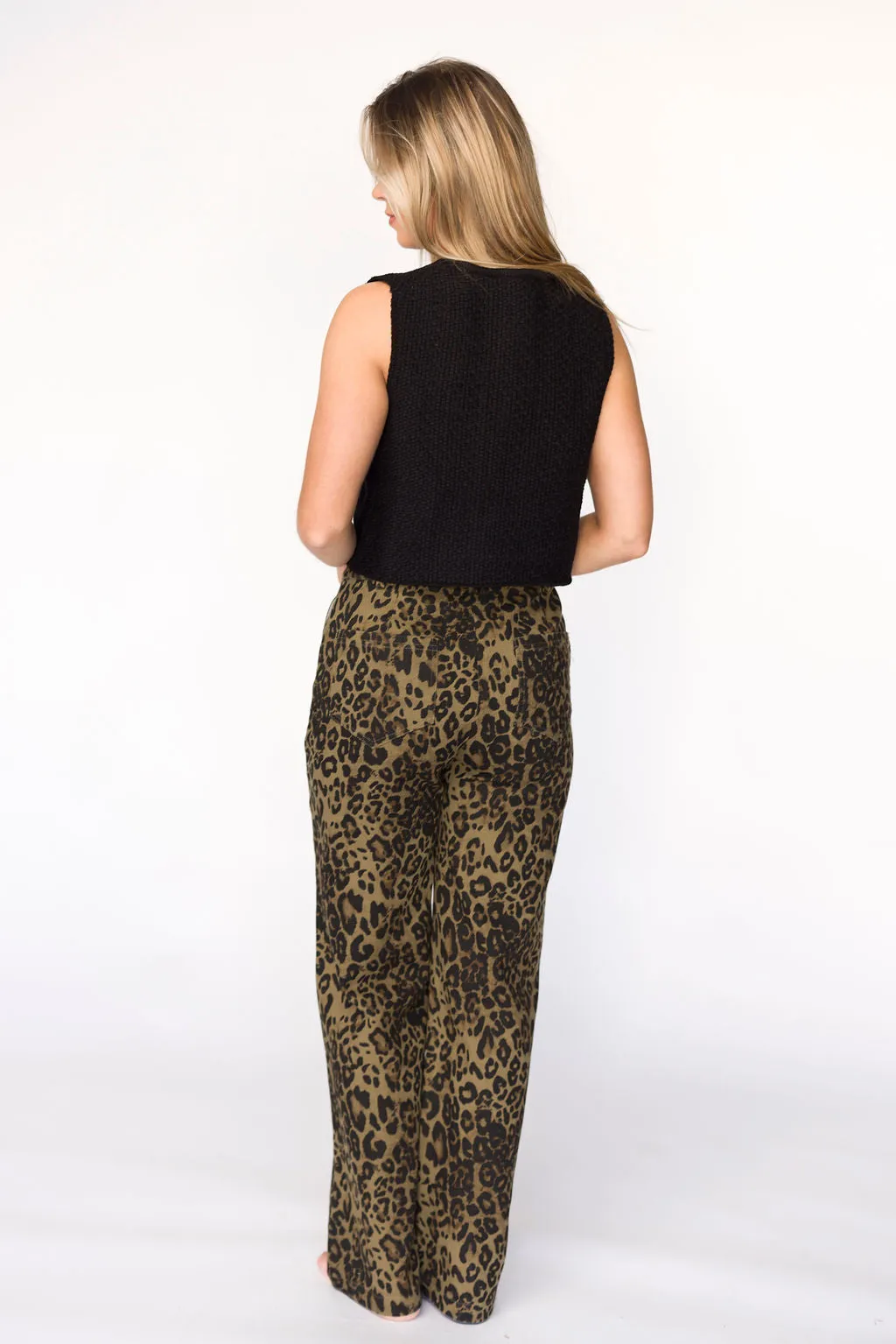 Maggie Leopard Print Denim Pants
