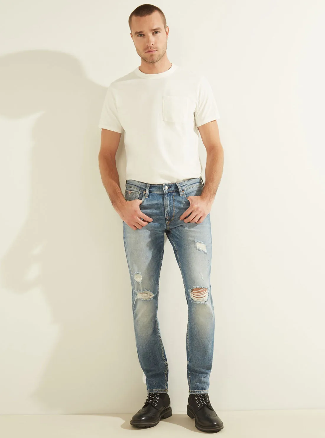 Mid-Rise Slim Tapered Denim Jean in Light Tide Wash