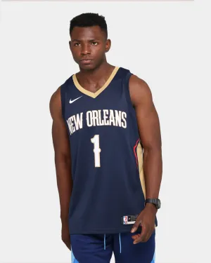 Nike Zion Williamson #1 New Orleans Pelicans '20 Icon Swingman Jersey Navy/Gold