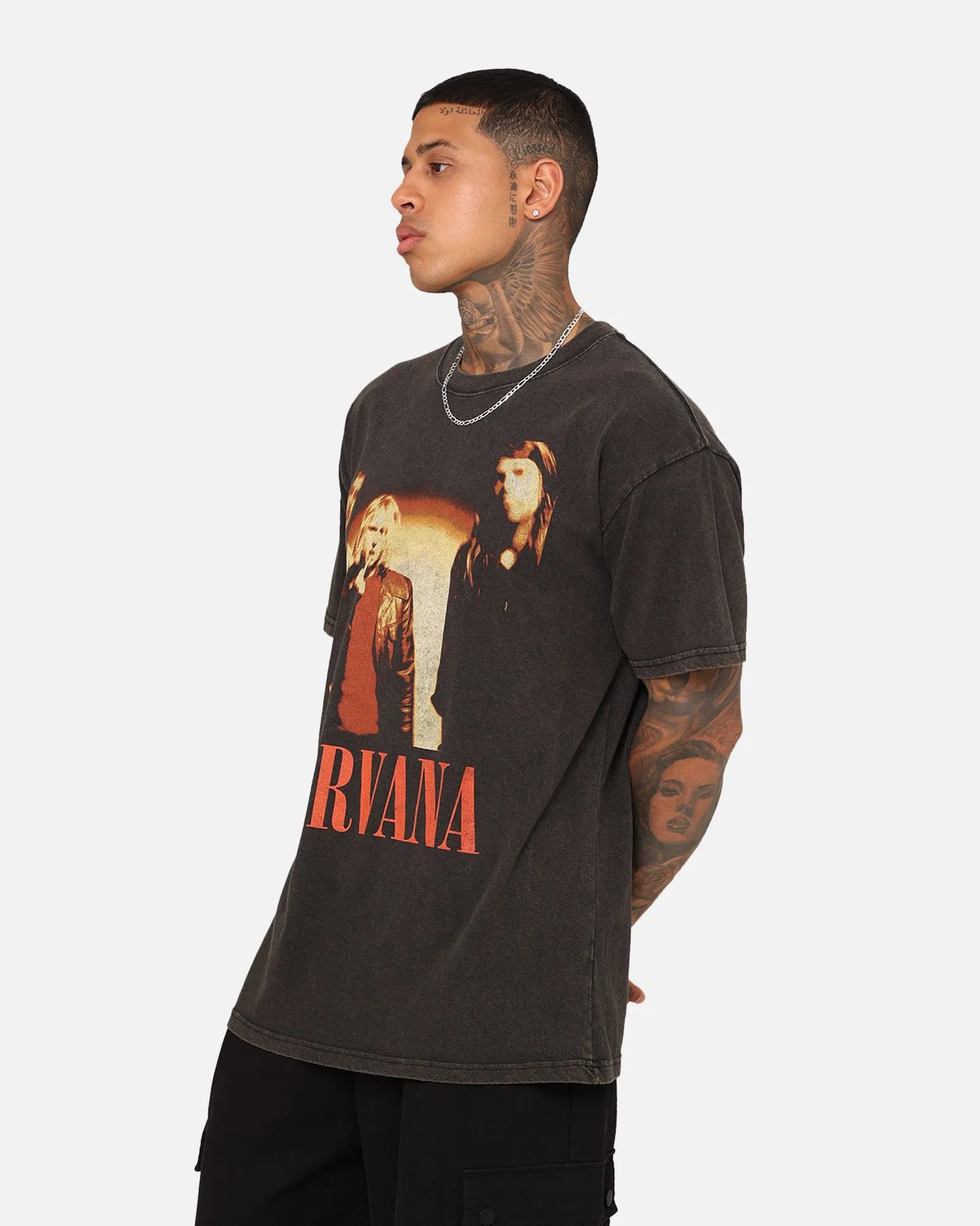 Nirvana Round Photo Vintage T-Shirt Black Wash