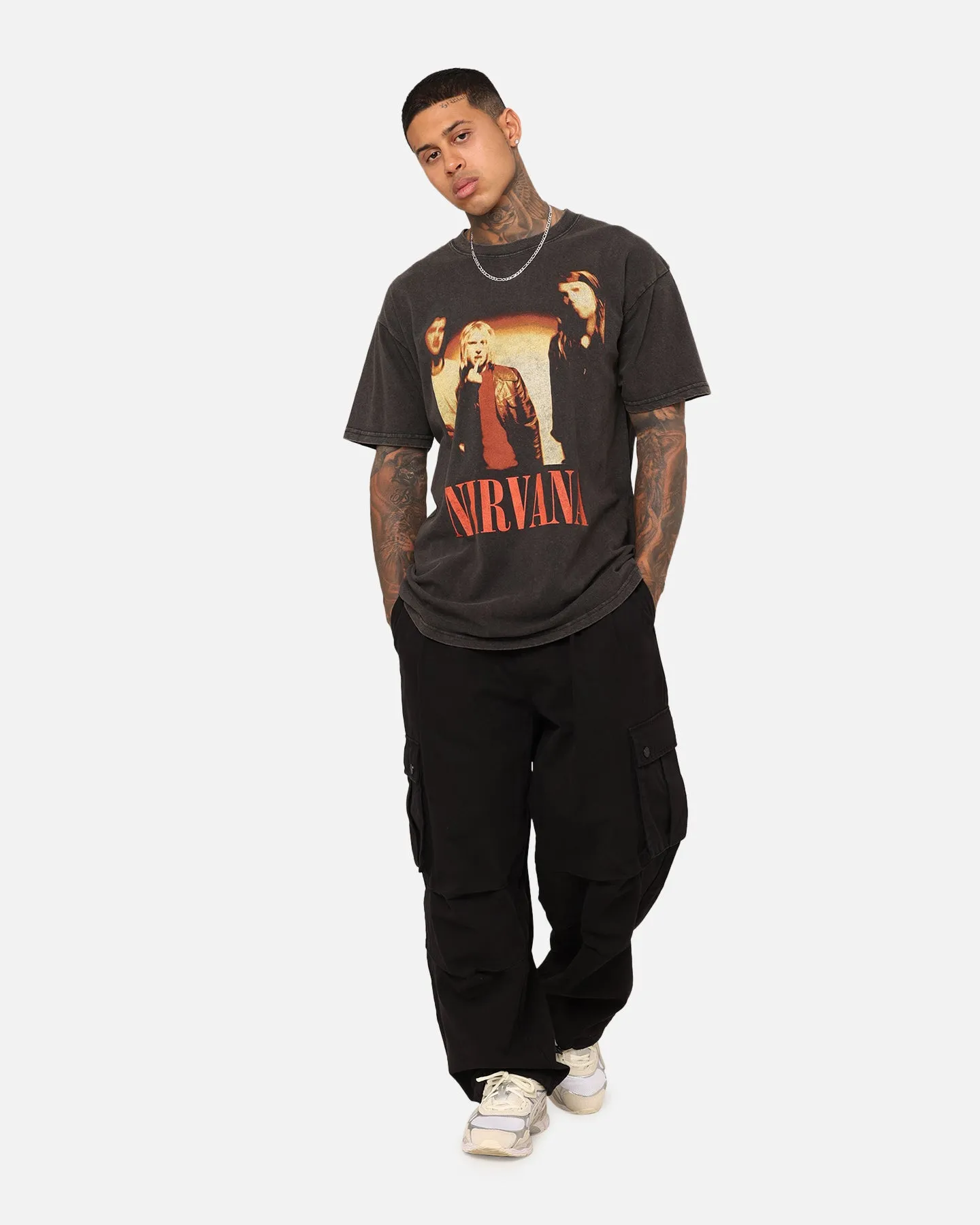 Nirvana Round Photo Vintage T-Shirt Black Wash