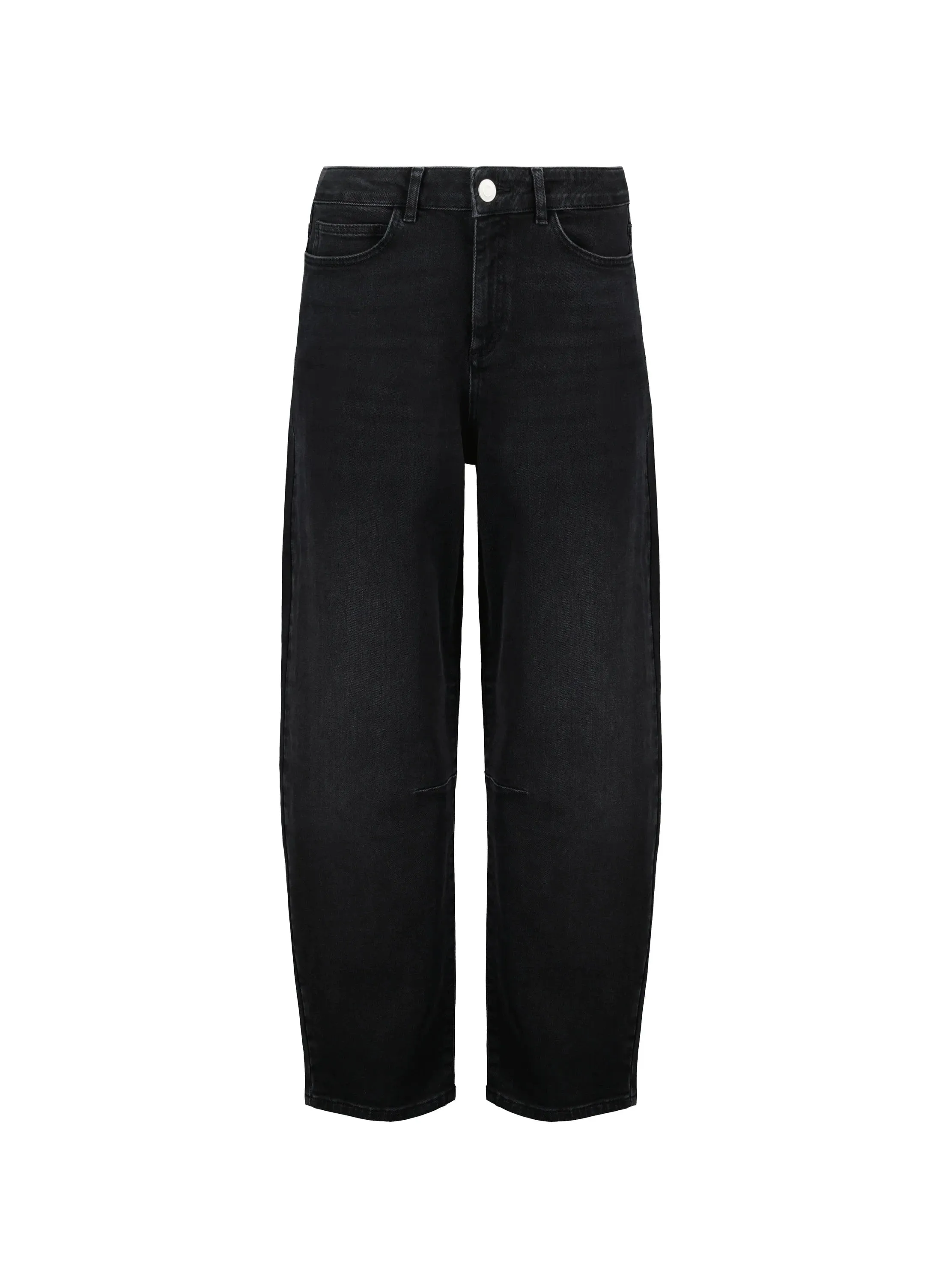 Nixi Organic Stretch Cotton Denim Barrel Jeans | Washed Black