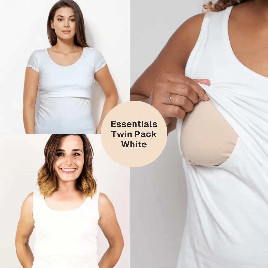 Nursing Essentials Cotton Twin Pack | White