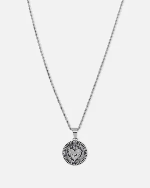 NXS Burning Heart Necklace White Gold
