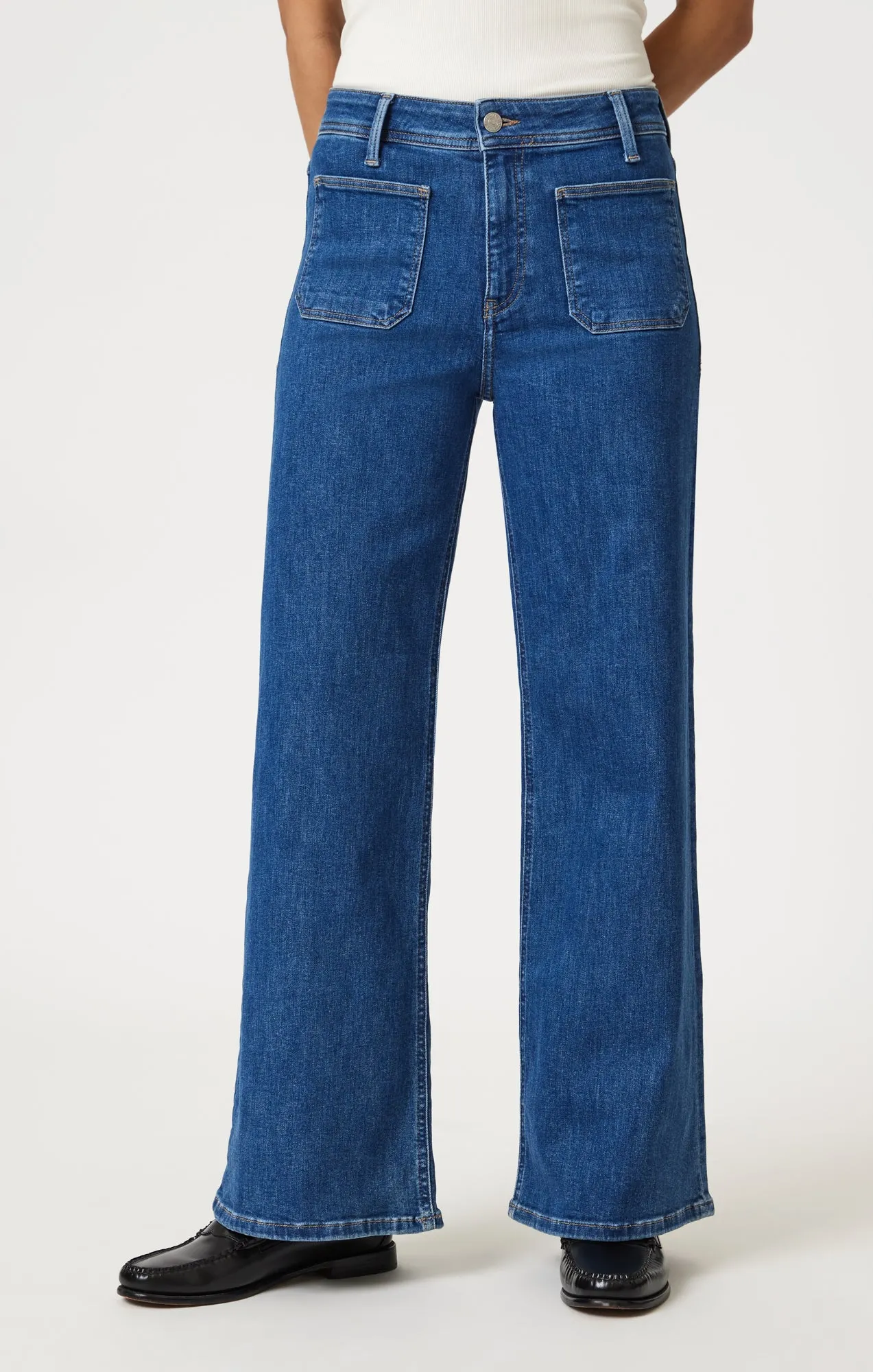 PALOMA MARINE WIDE LEG IN MID BRUSHED FLEX BLUE