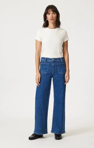 PALOMA MARINE WIDE LEG IN MID BRUSHED FLEX BLUE