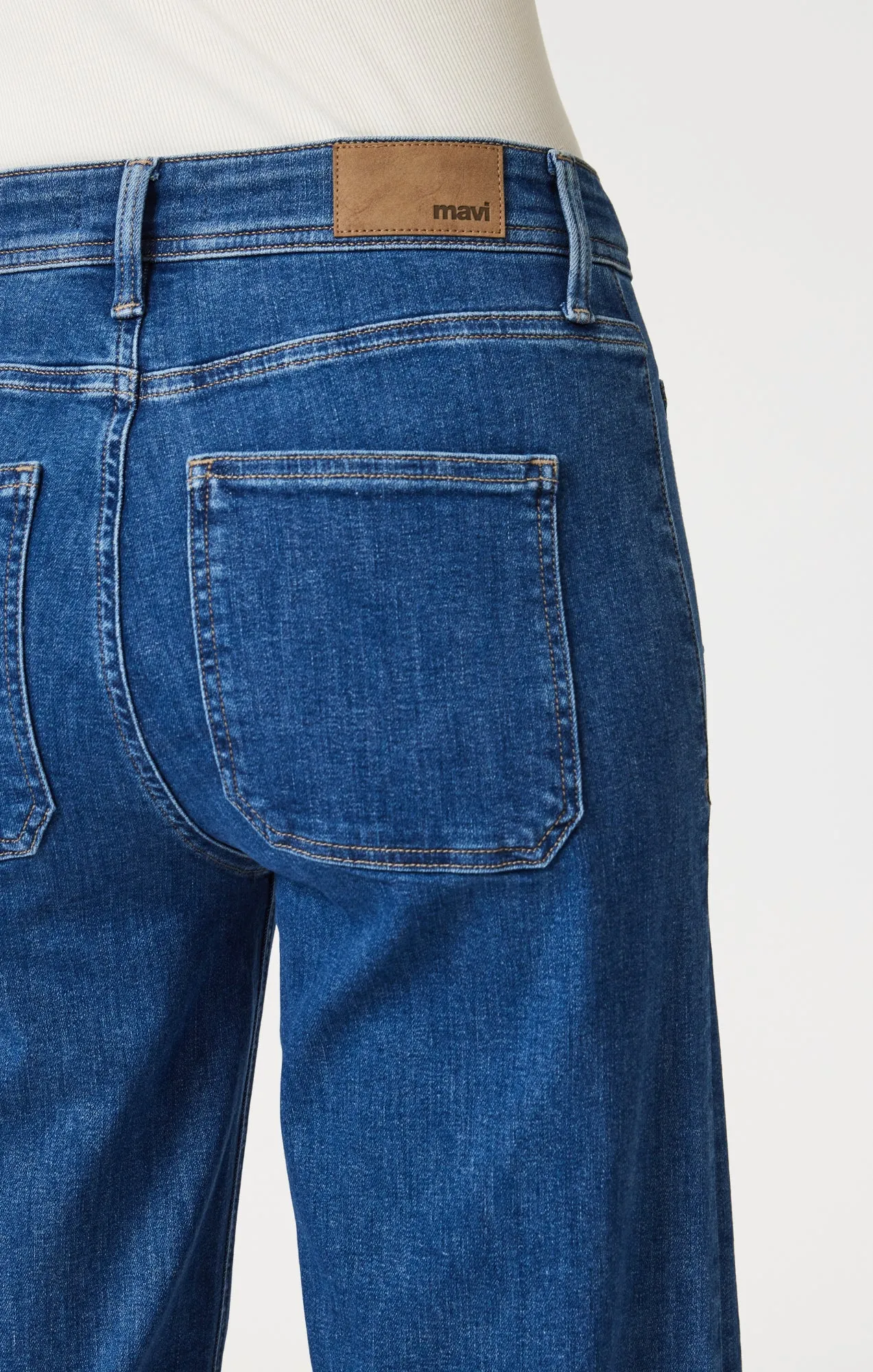PALOMA MARINE WIDE LEG IN MID BRUSHED FLEX BLUE
