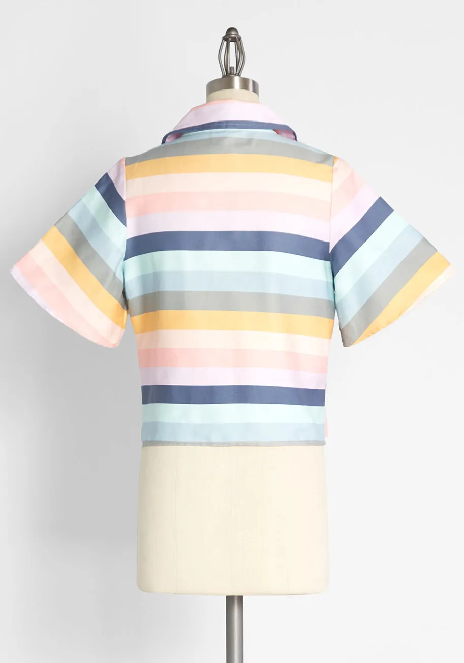 Pastel Sunsets Button-Up Shirt