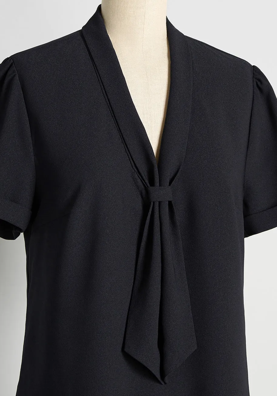 Polished and Playful Tie-Neck Blouse