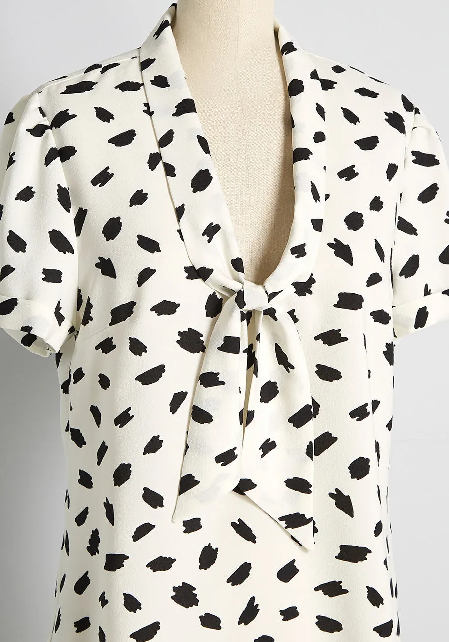 Polished and Playful Tie-Neck Blouse