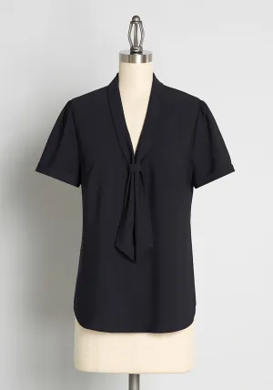 Polished and Playful Tie-Neck Blouse