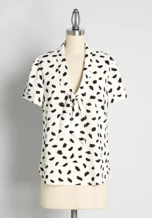 Polished and Playful Tie-Neck Blouse
