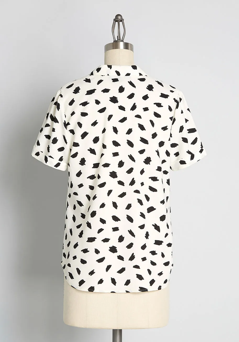 Polished and Playful Tie-Neck Blouse