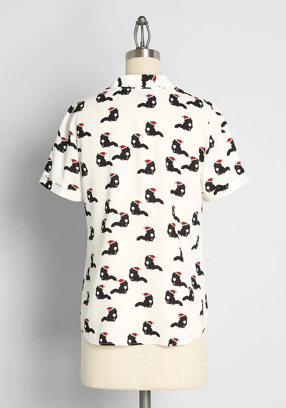 Polished and Playful Tie-Neck Blouse