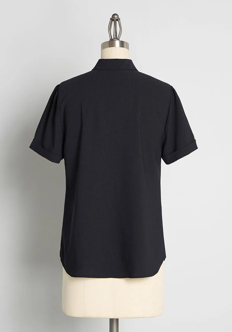 Polished and Playful Tie-Neck Blouse