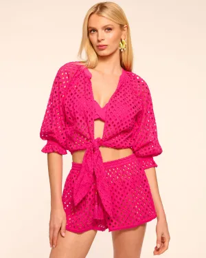 Rashida Cutout Eyelet Coverup Top