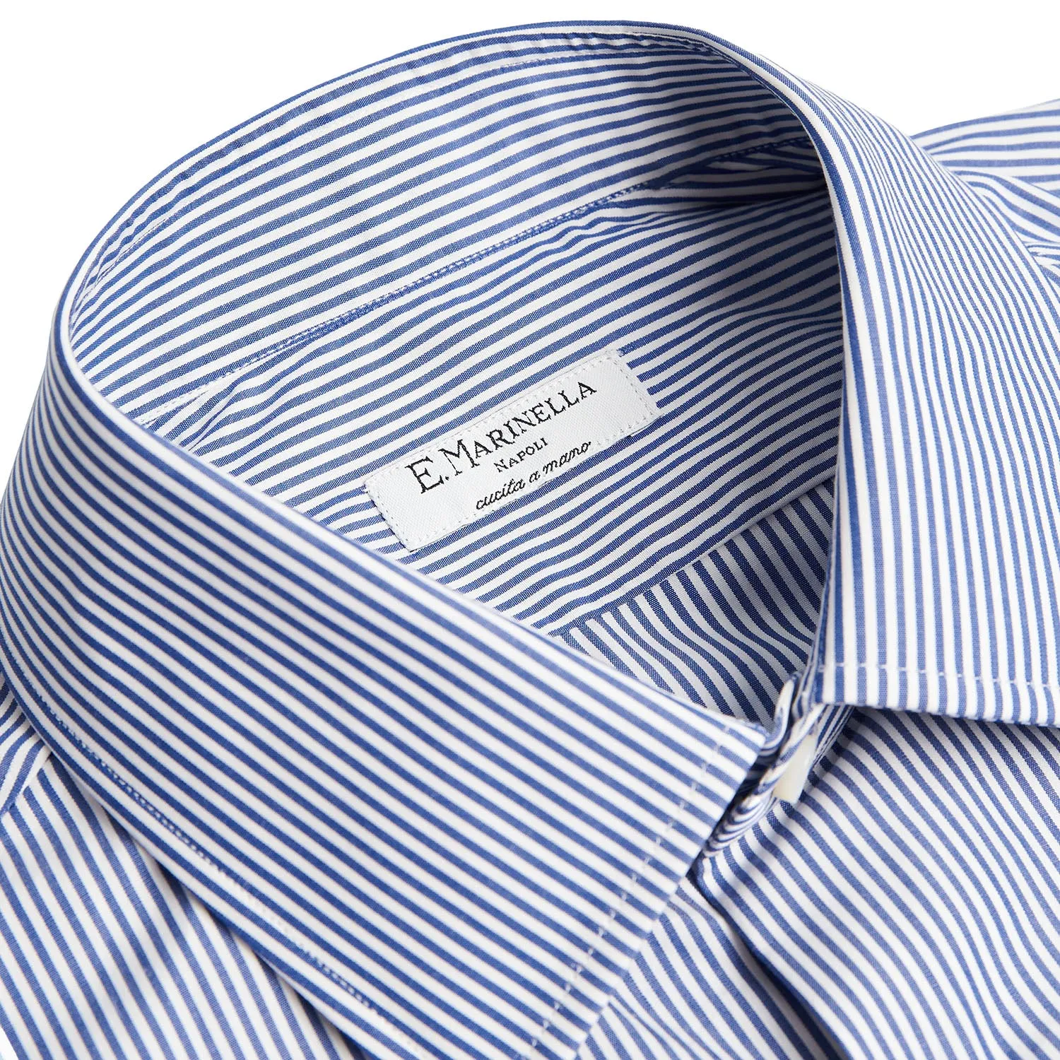 REGULAR WHITE AND BLUE STRIPED CLASSIC SHIRT