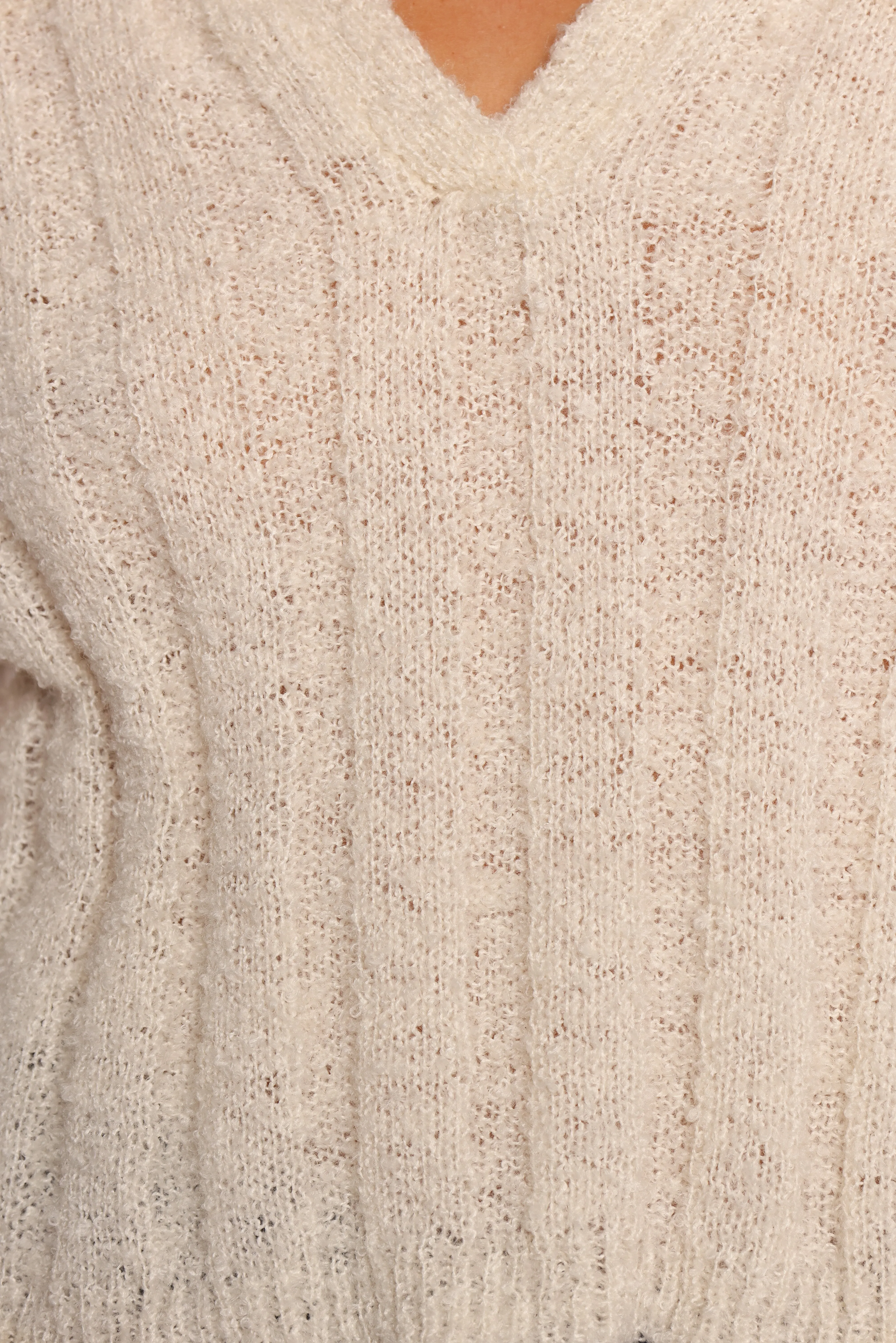 Romy Collar Knit Sweater - Ecru