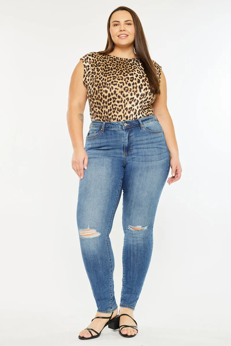 Sharon  Mid Rise Super Skinny Jeans (Plus Size)