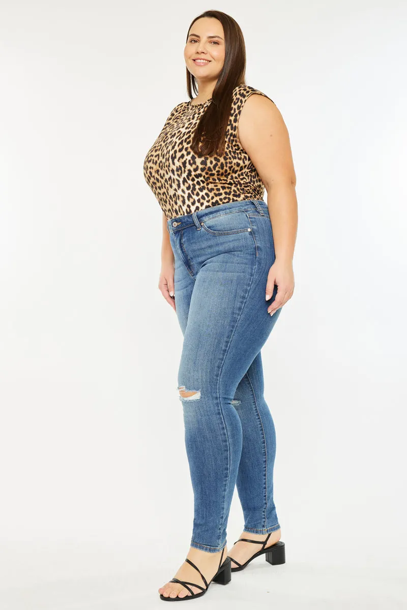 Sharon  Mid Rise Super Skinny Jeans (Plus Size)