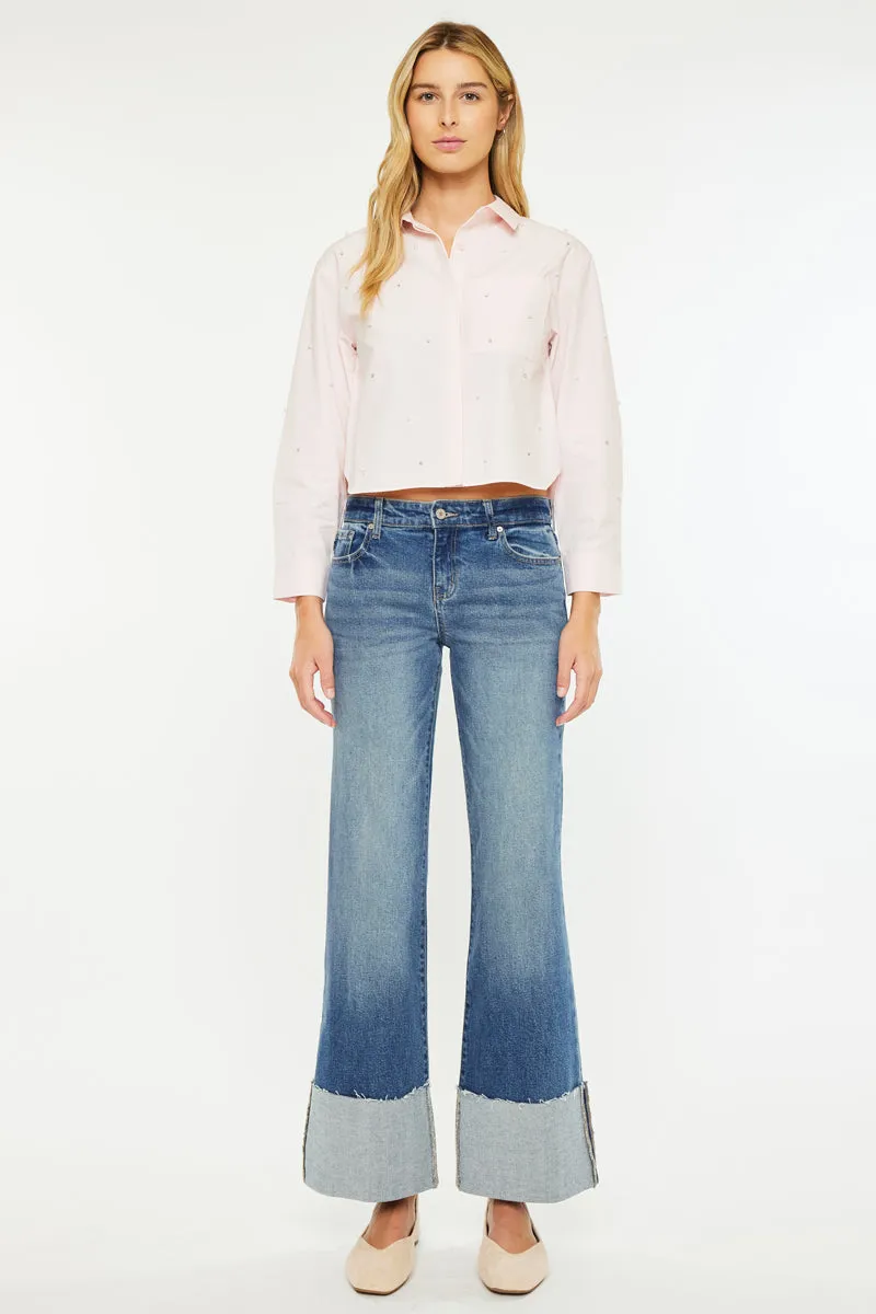 Sierra Mid Rise Wide Leg Jeans