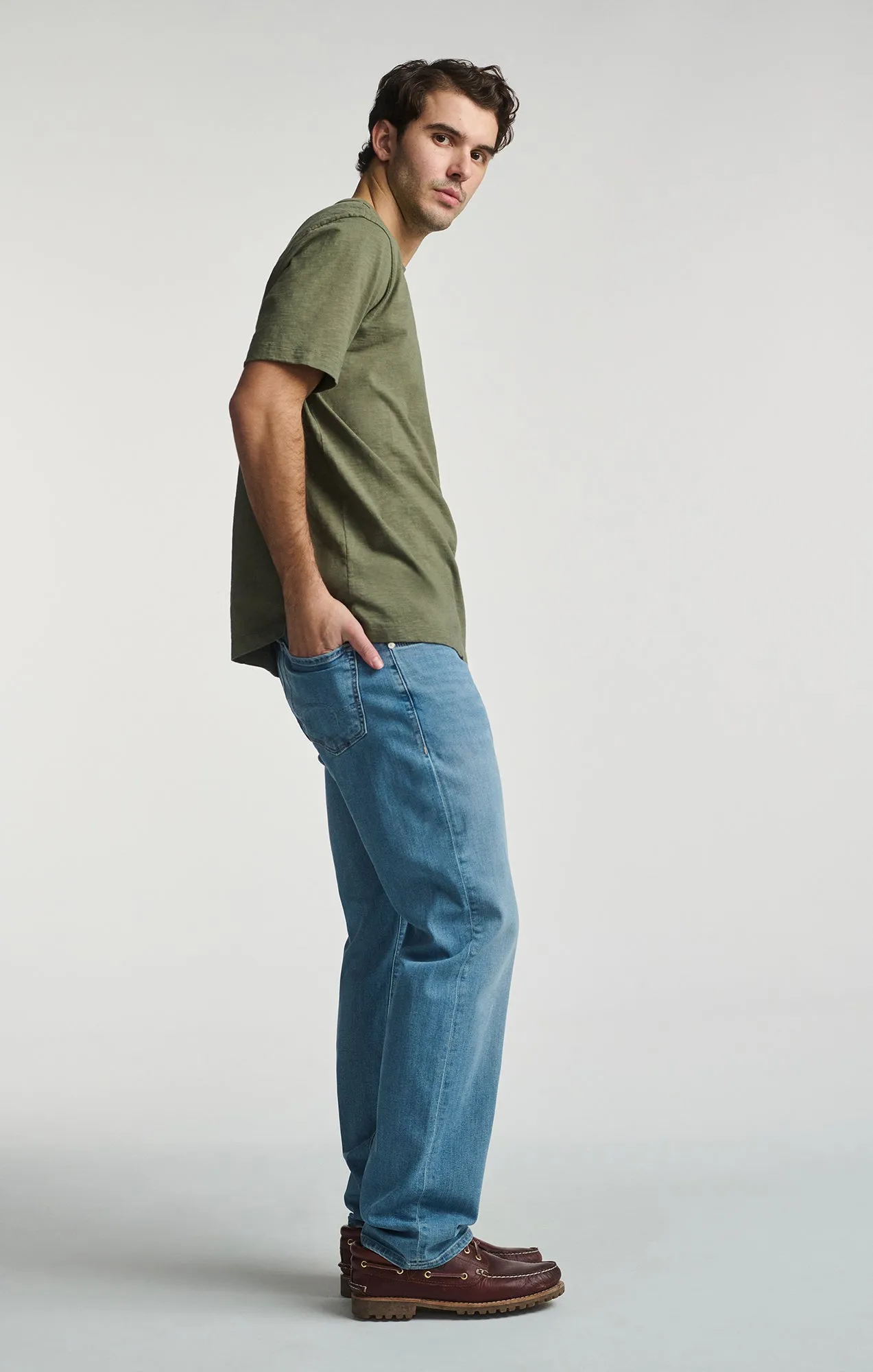 SLUB SHORT SLEEVE T-SHIRT IN DUSTY OLIVE