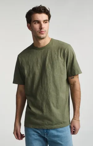 SLUB SHORT SLEEVE T-SHIRT IN DUSTY OLIVE
