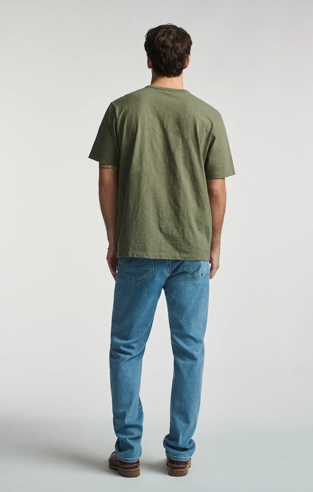 SLUB SHORT SLEEVE T-SHIRT IN DUSTY OLIVE