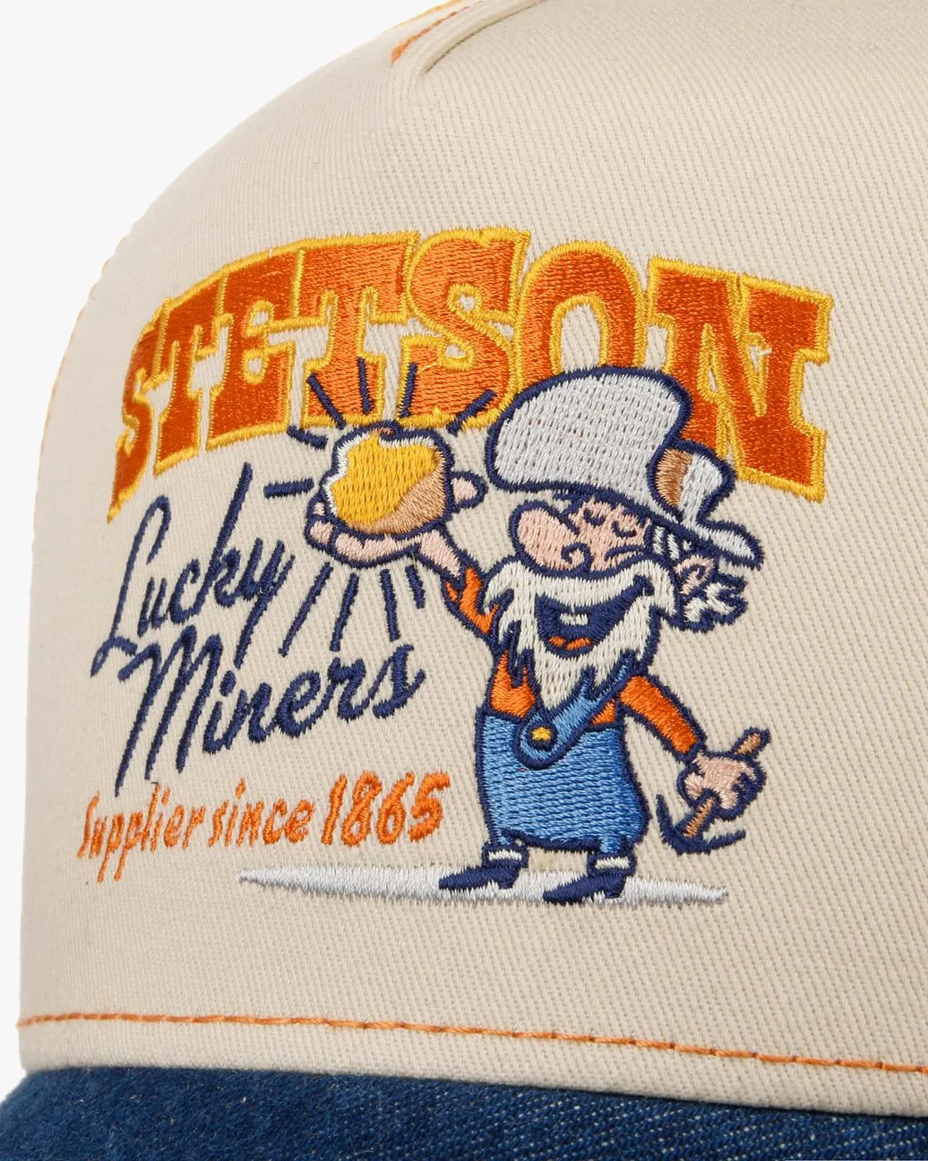 Stetson Lucky Miners Trucker Cap - Denim Blue / Off White