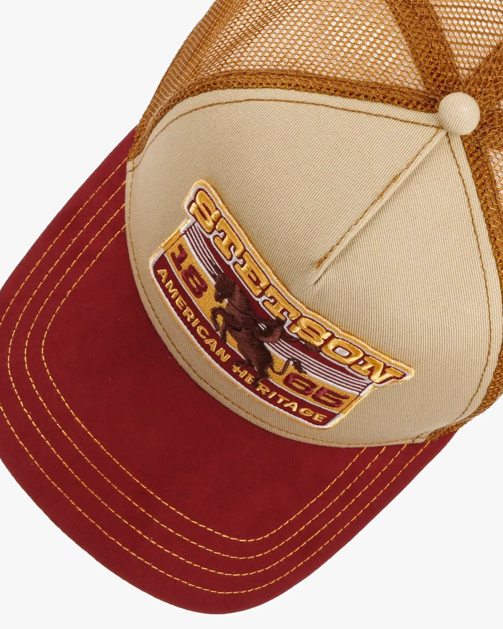 Stetson Rodeo Trucker Cap - Wine / Beige