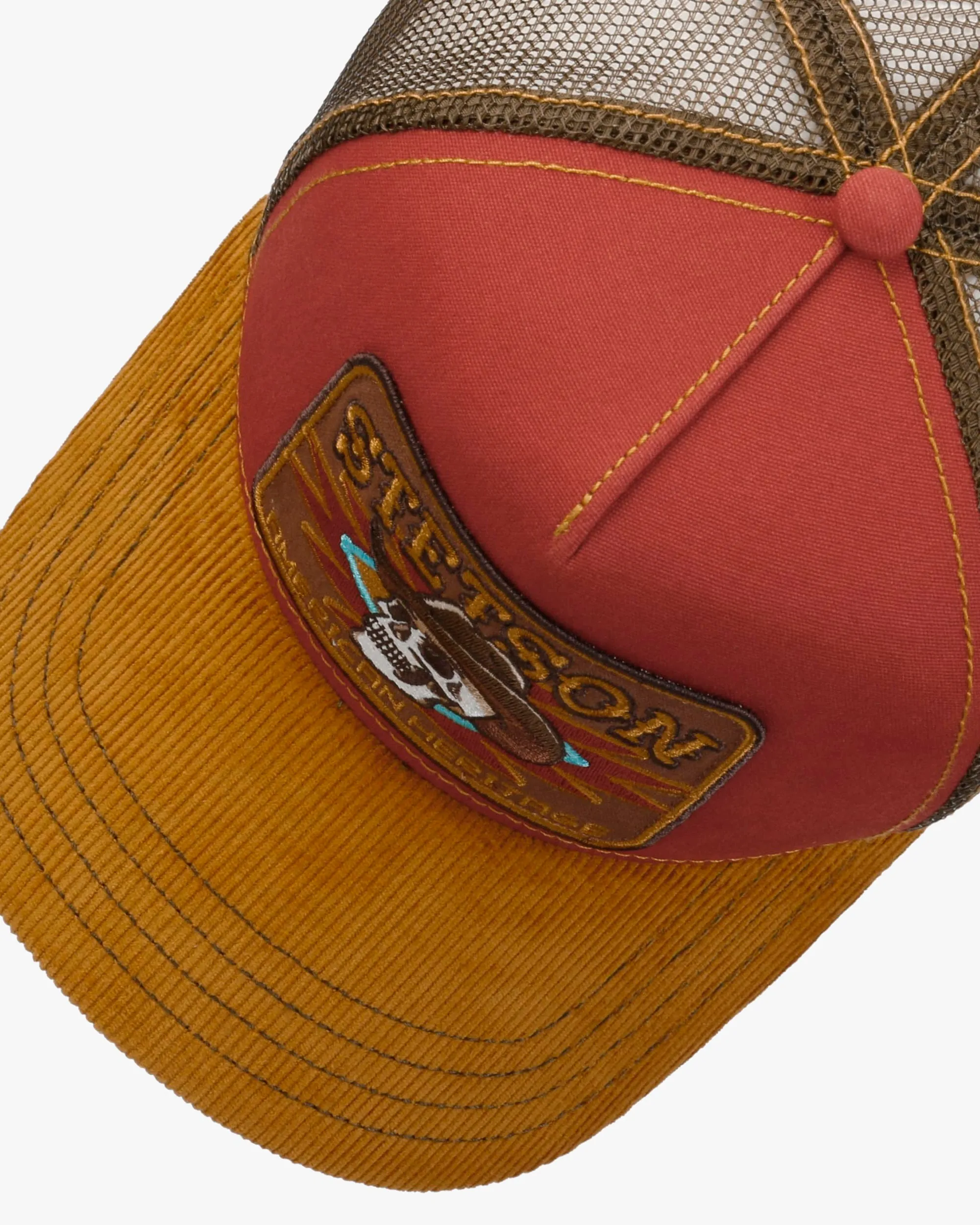 Stetson Skull Trucker Cap - Yellow / Red