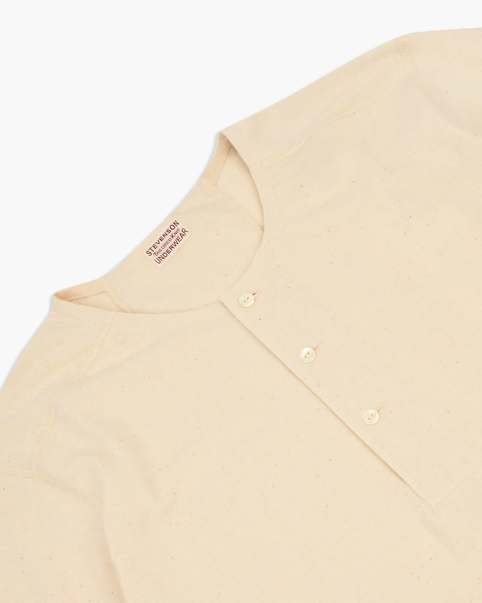 Stevenson Overall Co. SH SideFlex Loopwheeled S/S Henley - Oatmeal