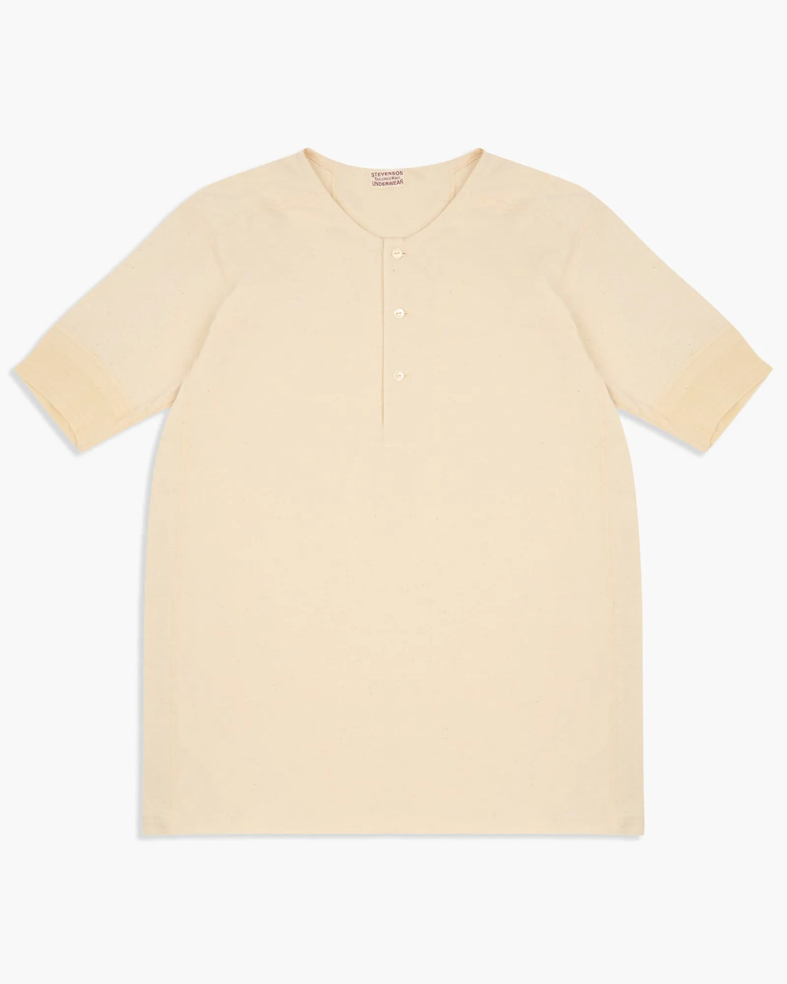 Stevenson Overall Co. SH SideFlex Loopwheeled S/S Henley - Oatmeal