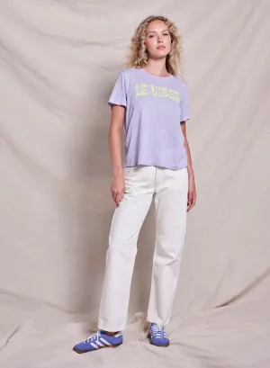 Sundry Le Vibes Short Sleeve Boxy Crew Tee in Lavender Tint