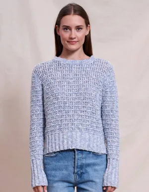 Sundry Marl Slub Crew in Deep Navy