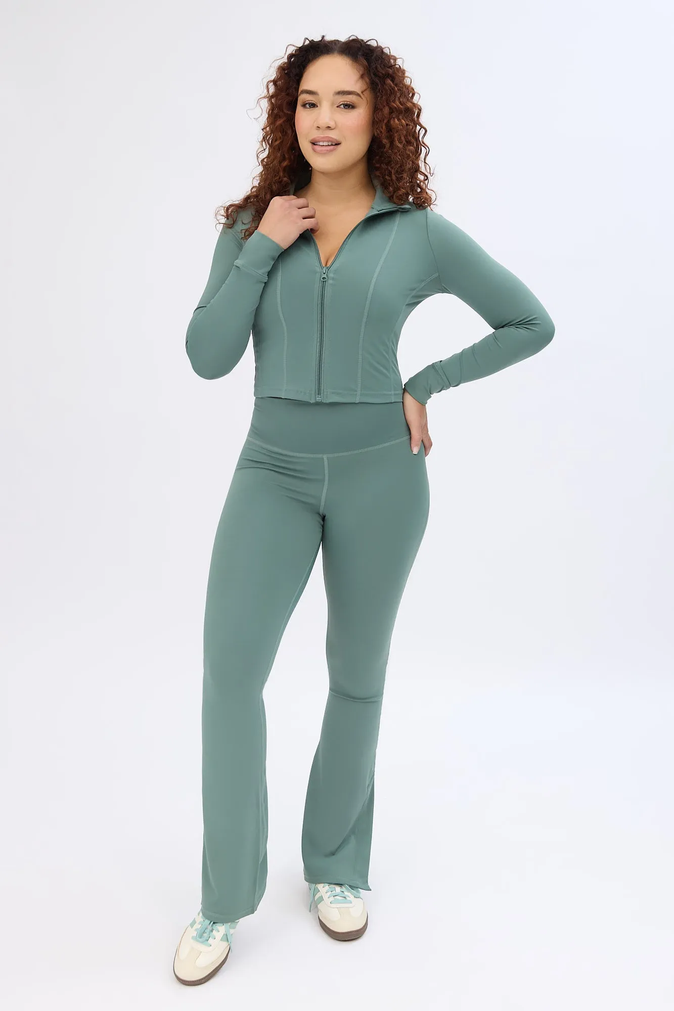 Super Smooth Zip-Up Skimmer Top