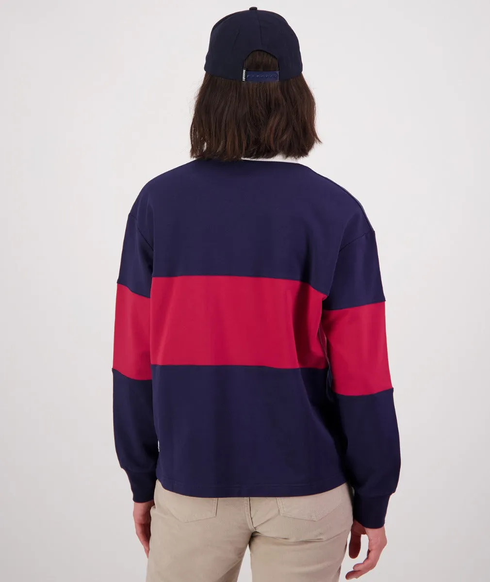 Swanndri Rutherford LS Rugby Sweater Navy Merlot